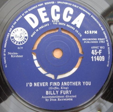Billy Fury - I'd Never Find Another You / Sleepless Nights