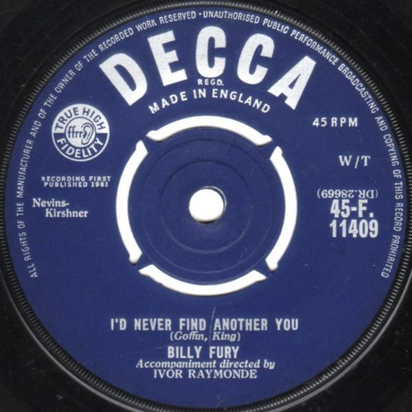 Billy Fury - I'd Never Find Another You