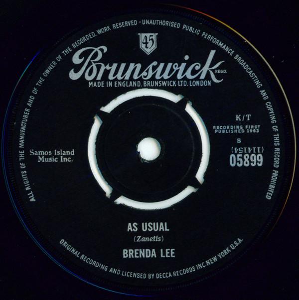 Brenda Lee - As Usual / Lonely Lonely Lonely Me