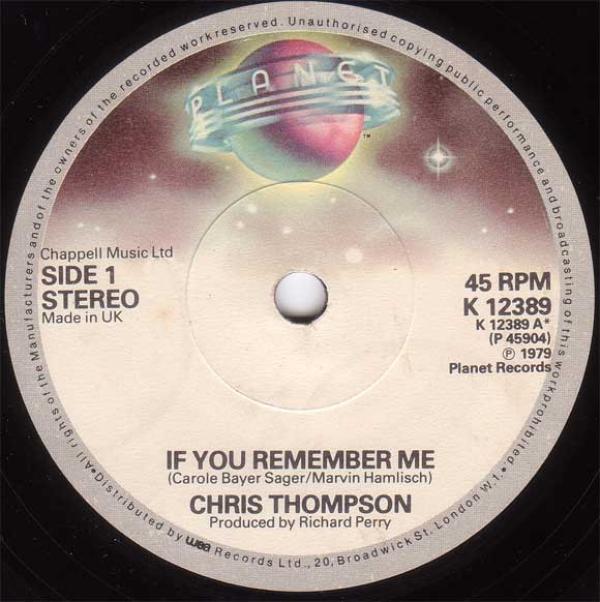Dave Grusin, Chris Thompson - If You Remember Me / Theme From "The Champ"