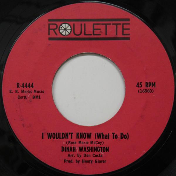 Dinah Washington - I Wouldn't Know / For All We Know
