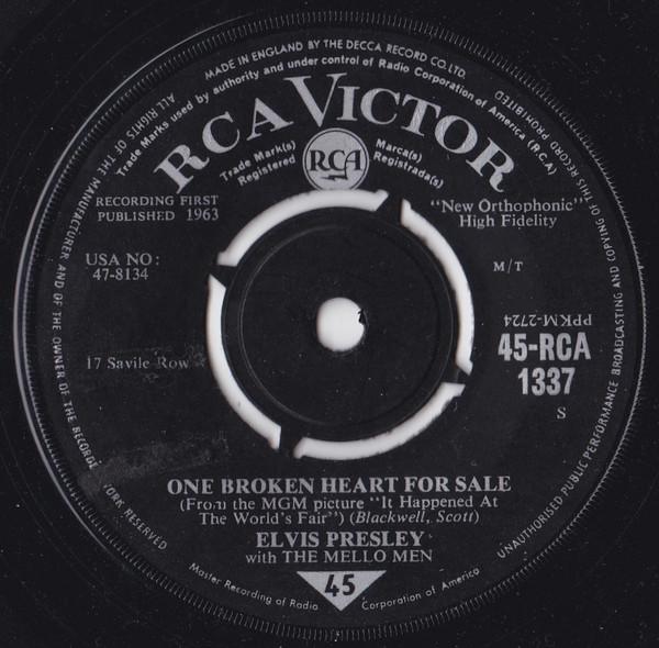 Elvis Presley, The Mellomen - One Broken Heart For Sale