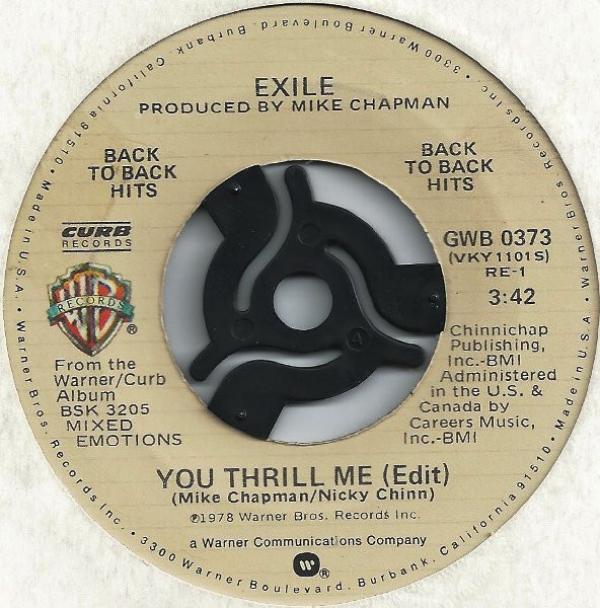 Exile (7) - You Thrill Me / Kiss You All Over