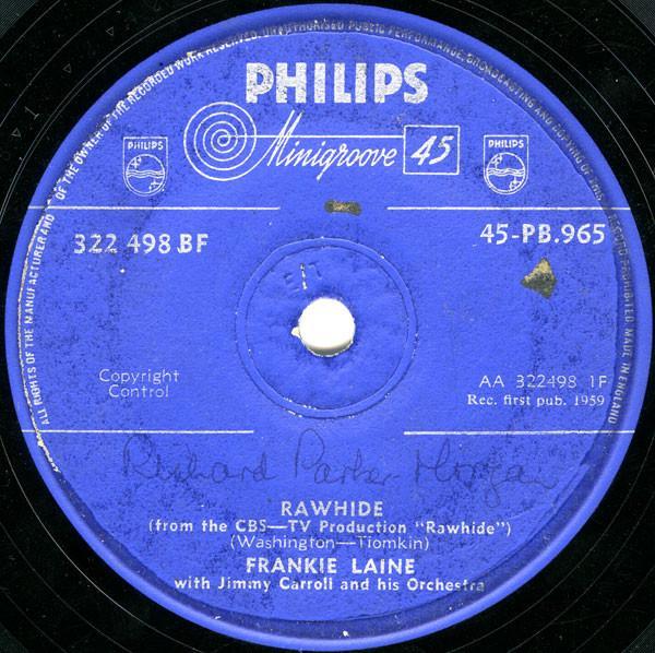 Frankie Laine, Jimmy Carroll And His Orchestra - Rawhide