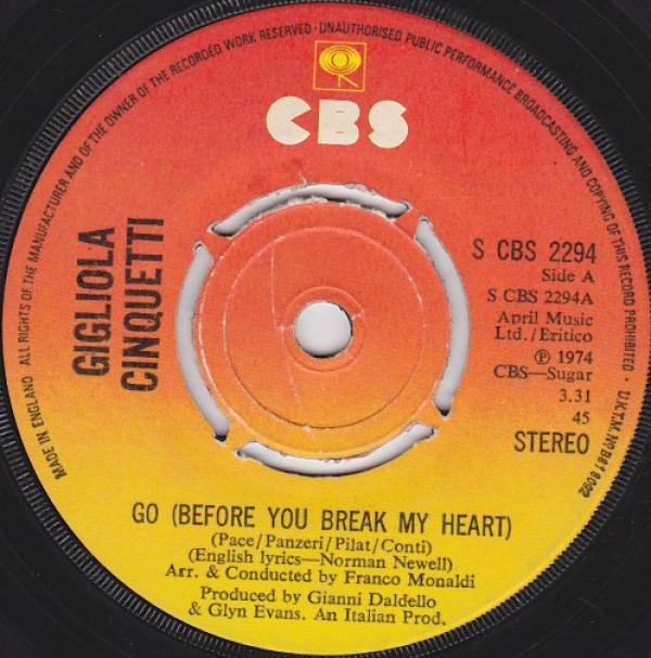 Gigliola Cinquetti - Go (Before You Break My Heart)