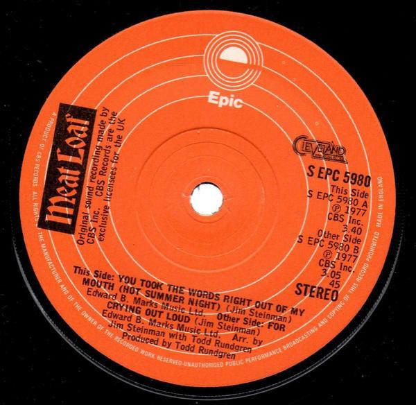 Meat Loaf - You Took The Words Right Out Of My Mouth