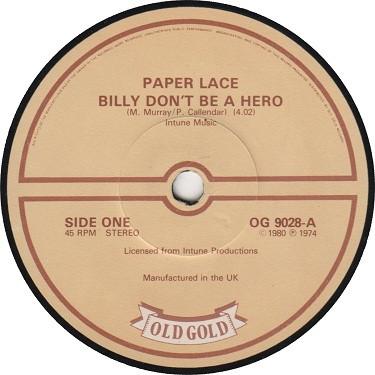 Paper Lace - Billy Don't Be A Hero