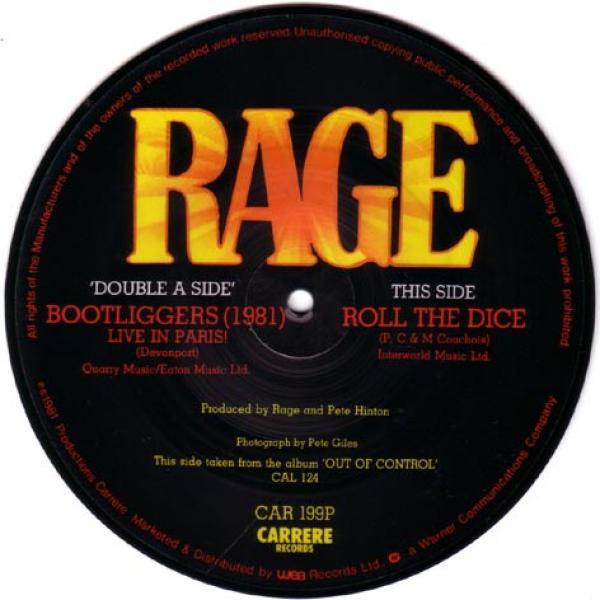 Rage (9) - Bootliggers (1981) (Live In Paris) / Roll The Dice