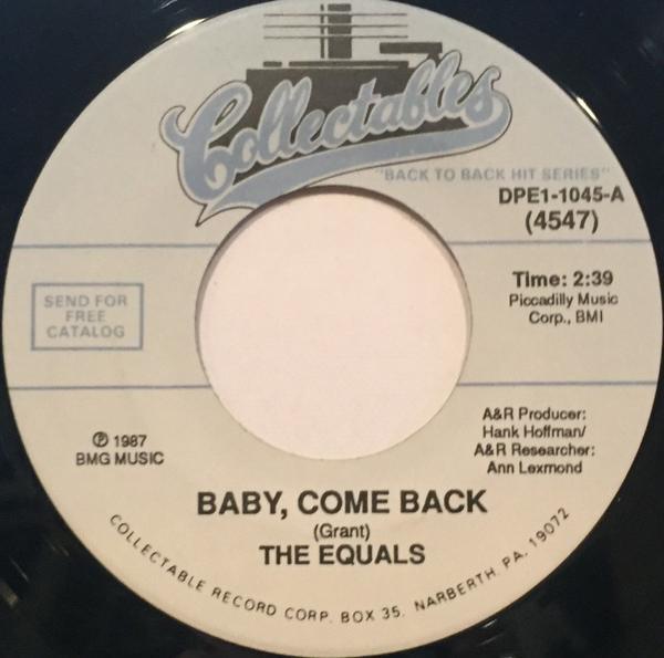 The Equals - Baby Come Back / Hold Me Closer
