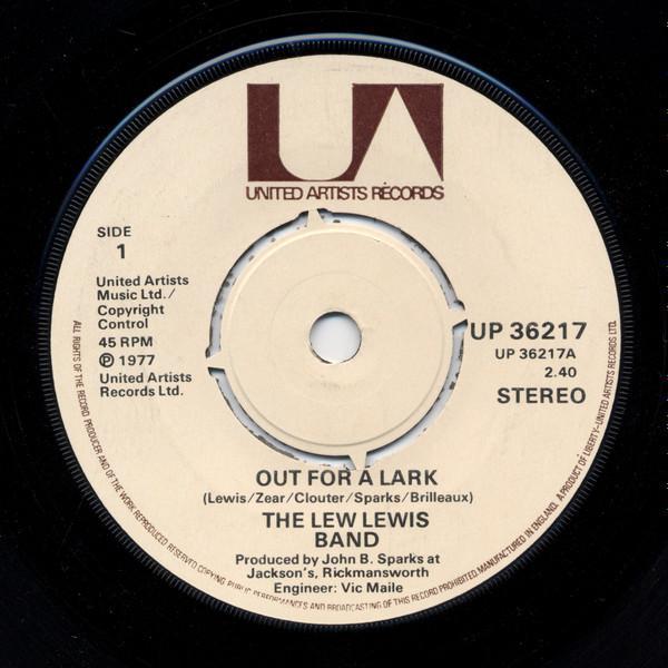 The Lew Lewis Band - Out For A Lark / (You'd Better) Watch Yourself