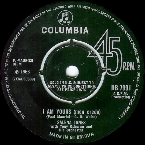Tony Osborne And His Orchestra, Salena Jones - I Am Yours (Mon Credo) / I Only Know I Love You